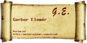 Gerber Elemér névjegykártya